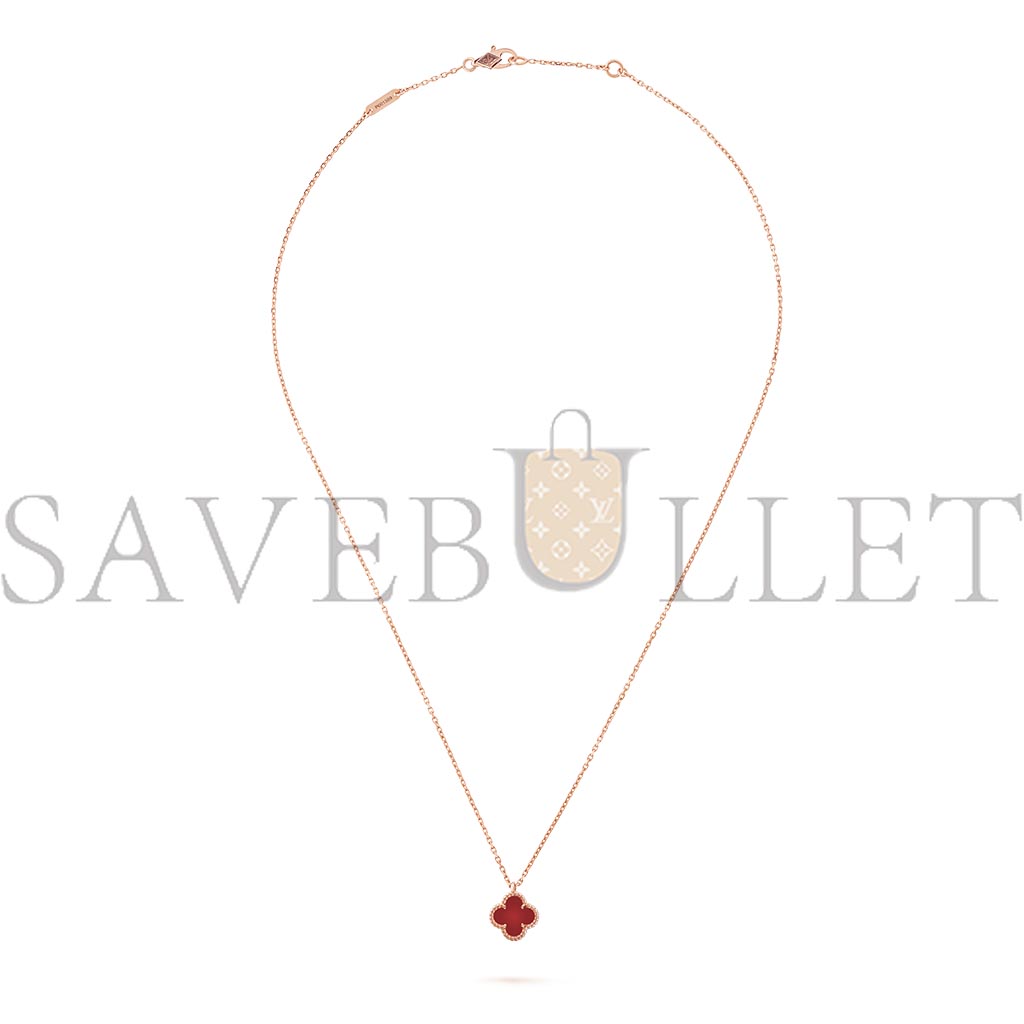 V*N CL*F arpels sweet alhambra pendant - rose gold, carnelian  vcarn59m00